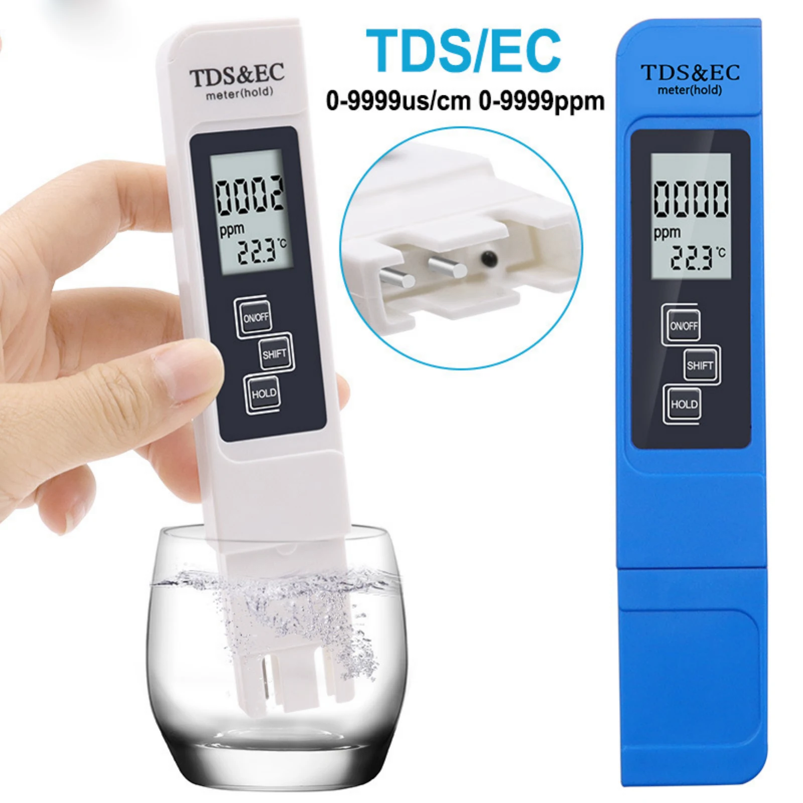 Цифровой тестер качества воды TDS EC измеритель температуры 0-9999