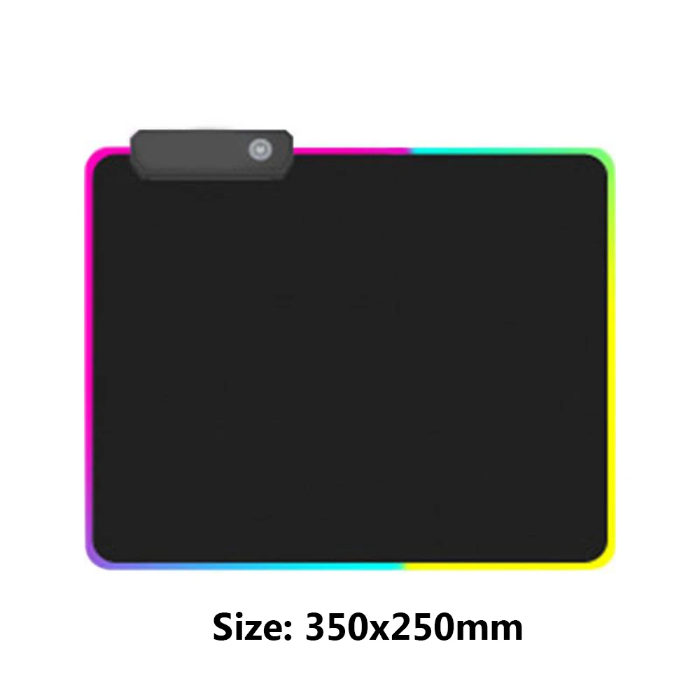 350x250mm Светящийся RGB игровой коврик для мыши цветной негабаритный светящийся USB Расширенный светодиодный нескользящий Настольный Коврик Для Мыши для ПК ноутбука - Цвет: 350x250mm