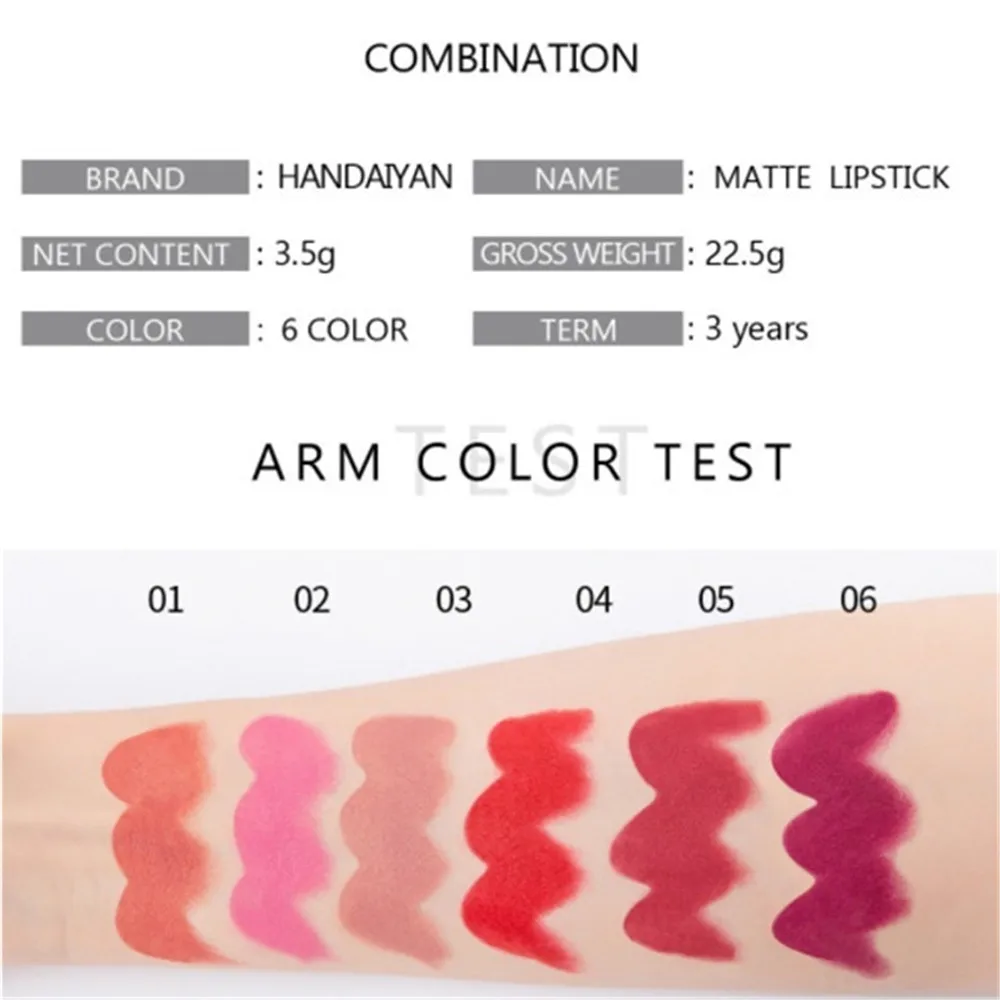 Помада для макияжа Профессиональная Матовая разноцветная долговечная