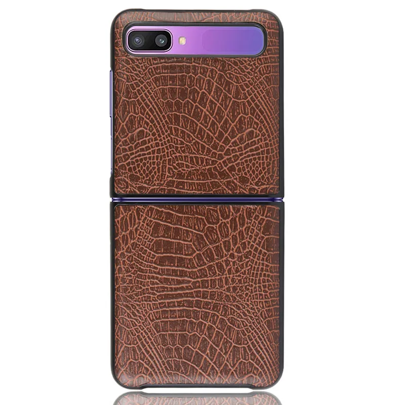 

High-end Folding Mobile Phone Case for Samsung Galaxy Z Flip Crocodile Pattern Leather Protective Case for Samsung Galaxy Z Flip