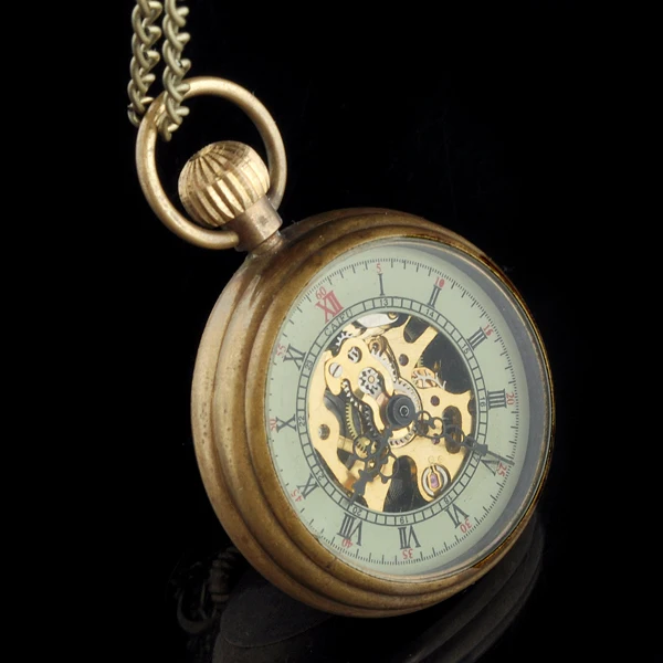Медь Механические карманные часы Reloj De стимпанк Цепочки и ожерелья с подвесками аналоговые кварцевые для Для женщин - Цвет: women 35mm