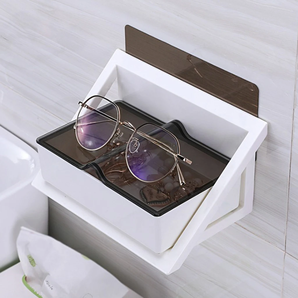 

Wall Mounted Glasses Display Holder Organizer Earrings Jewelry Storage Box