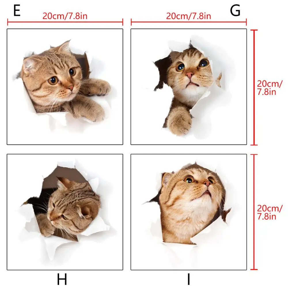 3d трехмерная Наклейка на стену котенка персонализированные наклейки для