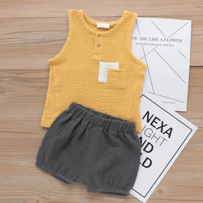 newborn baby boys summer clothing sets infant fashion cotton sleeveless t-shirt+shorts 2pcs fot bebes toddler outfits |