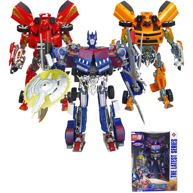 Трансформационный робот Игрушечная машина ПВХ фигурка игрушки 42 см модель звук и