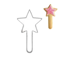 christmas magic wand cookie cutter stainless steel candy biscuit mold cooking tools magician theme metal cutters mould cookie