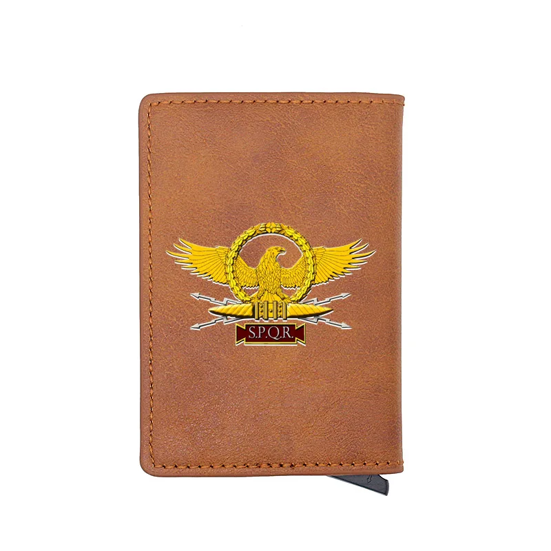 

Antique Classic SPQR Digital Printing Leather Card Holder Wallet RFID Blocking Men Women Roman Empire Short Purse