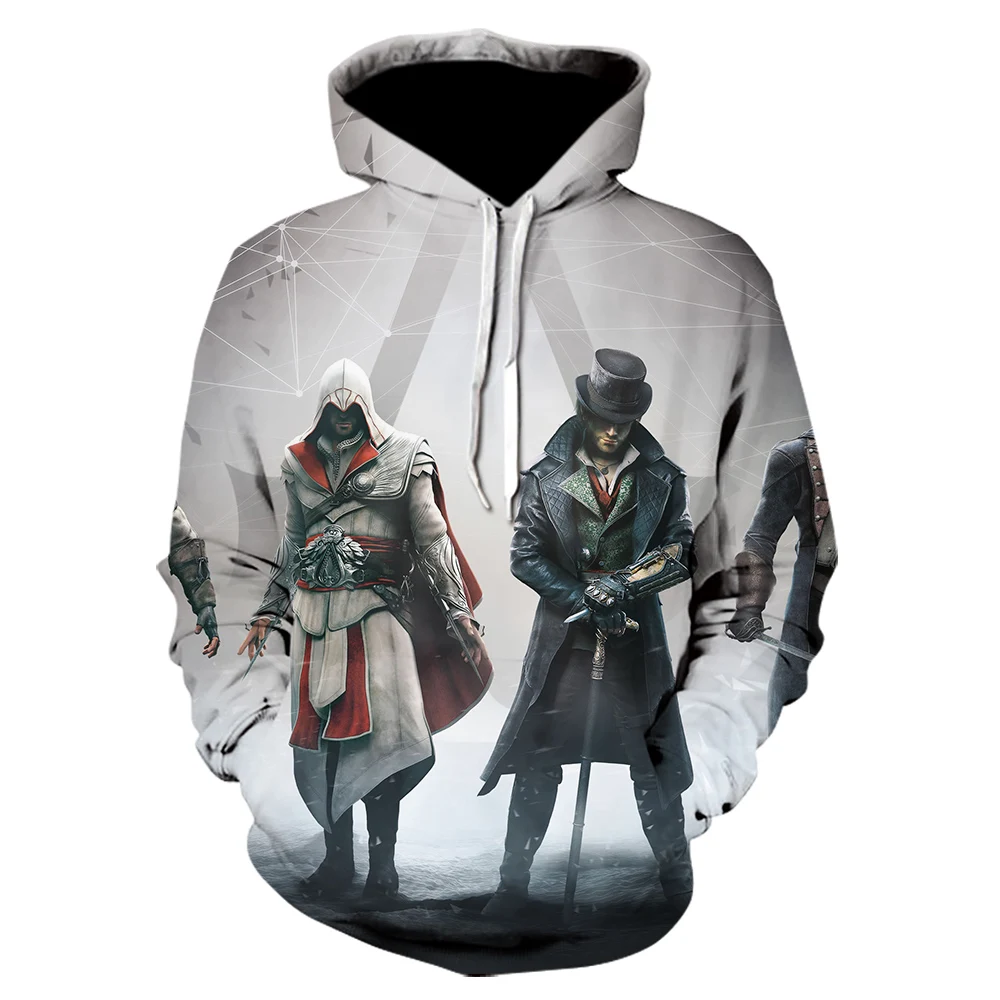 Foreign Trade Men's Wear Fall and Winter 2019 New Assassin Doctrine Protagonist Coat Hat 3D Printed Assassin's |