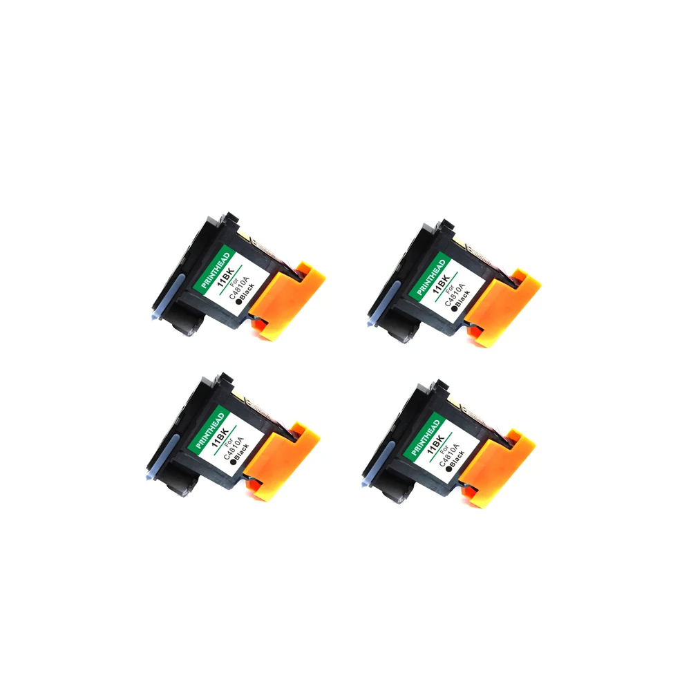 4 шт. плоттер 11 черный печатающей головки совместимы для hp11print Designjet 70 90 100 110 500 510