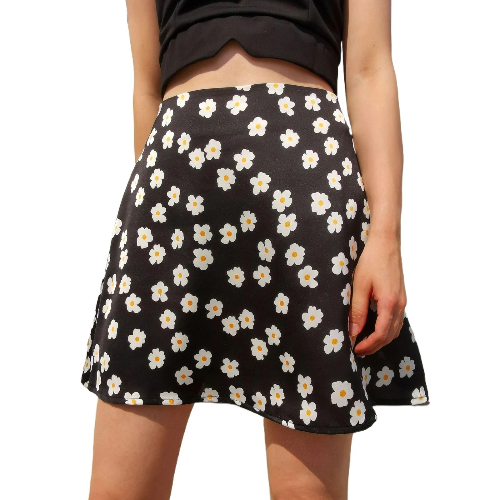 Атласная леопардовая юбка с цветочным принтом сексуальная облегающая мини-юбка