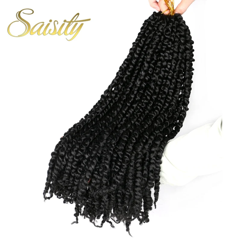 Saisity18inch Омбре бомба твист предварительно Петельчатая коса крючком плетение