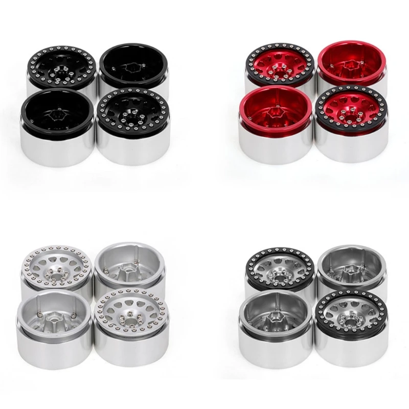 

4Pcs Model Car Wheel Hubs Easy Assembled Kits for 1:10 Scale RC Off-Road Rock