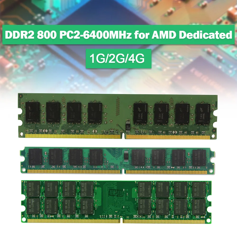 

DDR2 RAM Memory 1GB 2GB 4GB 800MHz Desktop DIMM BGA Memory 1.8V 240Pin PC2-6400 for AMD Dedicated