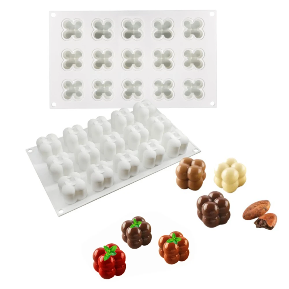

15 Cavity 3D Rubik's Cube Silicone Mold Round Ball Cake Mousse Mold Candle Mould Cake Decorating Tools Cake Tools