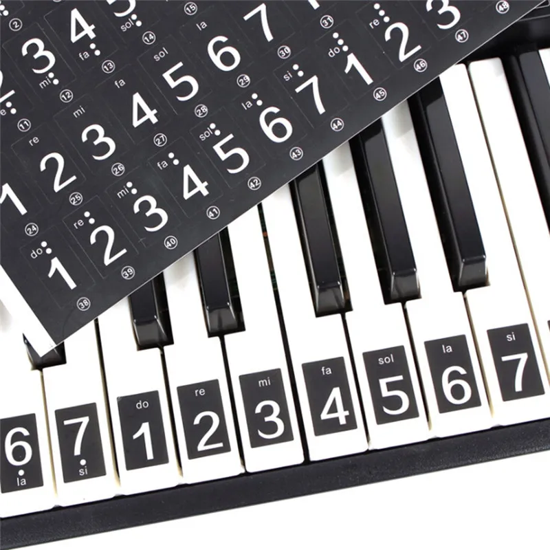 37/49/54/61/88 Key Transparent Piano Sticker Keyboard Removable Electronic Beginners | Спорт и развлечения