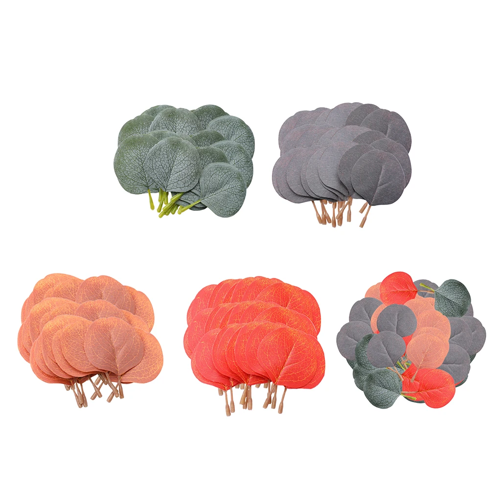 

50Pcs Green Artificial Eucalyptus Leaves DIY Hair Accessories for Wedding Bride