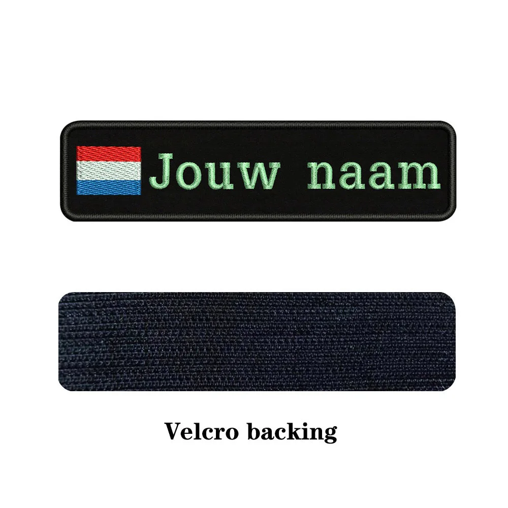 Light blue-Velcro Заказная вышивка, голландское имя флага или заплатка с текстом 10 см* 2,5 см значок, железная или липучка Подложка для одежды, штанов, рюкзаков, шапок - Цвет: Light blue-Velcro