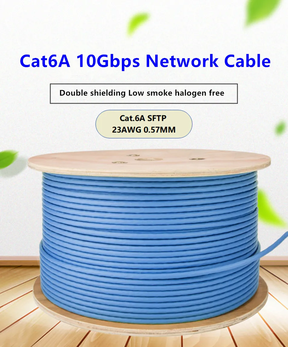 50M RJ45 Cat6A SFTP Double Shielding Network Cable Ethernet High Speed For Home Computer Broadband Lan Blue |