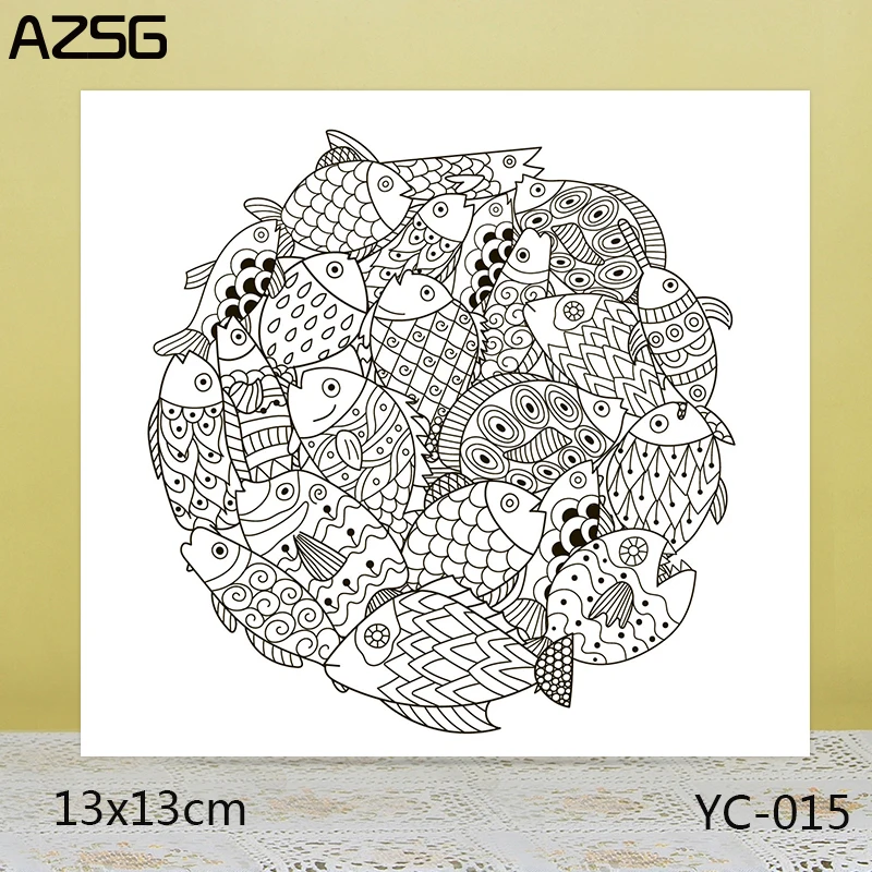 

ZhuoAng A group of fish Clear Stamps For DIY Scrapbooking/Card Making Decorative Silicon Stamp Crafts