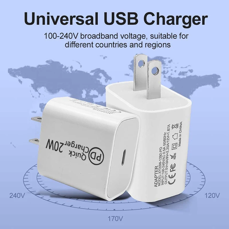 Universal Travel Mobile Phone Charger Adapter 20W Smart USB Fast chargers Charging Head for iPhone 13 12 Samsung | Мобильные