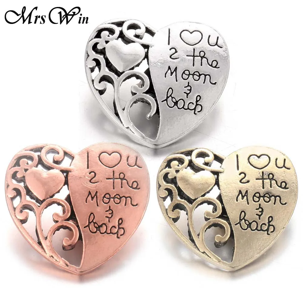 6pcs/lot New Snap Button Jewelry Vintage Angel Wings Gold Silver color 18mm Metal Buttons Fit Bracelet for Women Men - купить по