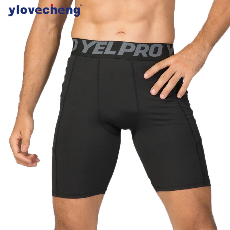 2 pieces of authentic fitness running men's fast dry pants sports tight training pants with pocket