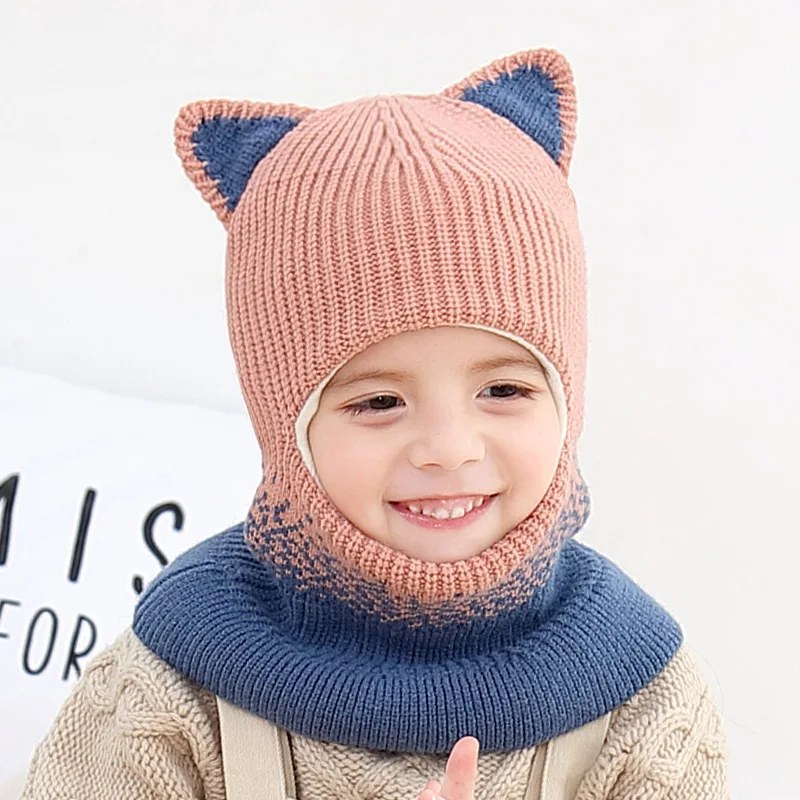 Зимняя детская шапка вязаная шапочка для маленьких девочек и мальчиков милая с