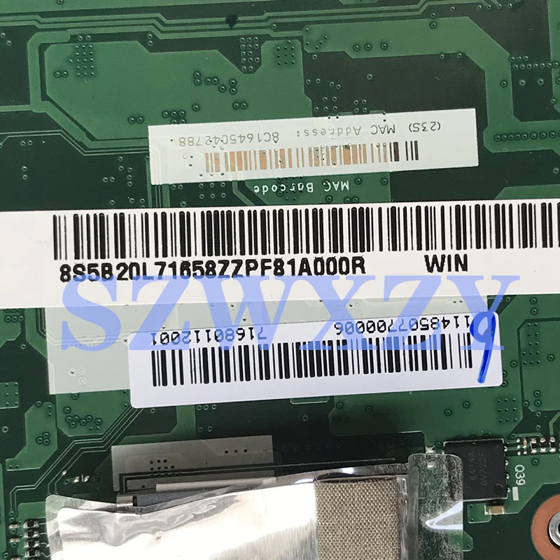 SZWXZY для Lenovo Ideapad 310-15ABR материнская плата портативного компьютера с FX9800P ЦП AMD 5B20L71658