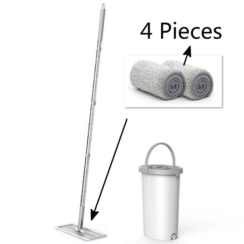 4 Mop cloth Set C5 Magic быстро чистящие швабры 360 градусов вращающийся спрей Волшебные автоматические отжимные швабры Избегайте Ручная стирка сжатый коплект ведро и Швабра - Цвет: 4 Mop cloth Set