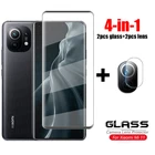 4 в 1 для стекла Xiaomi Mi 11 3D полное изогнутое покрытие закаленное стекло Mi Note 10 Lite Pro Ультра HD защитная пленка для объектива камеры