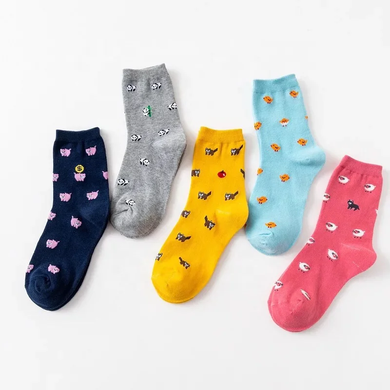 

New Design Girl Cute Socks Funny Knitted Animal Cartoon Cotton Women Socks