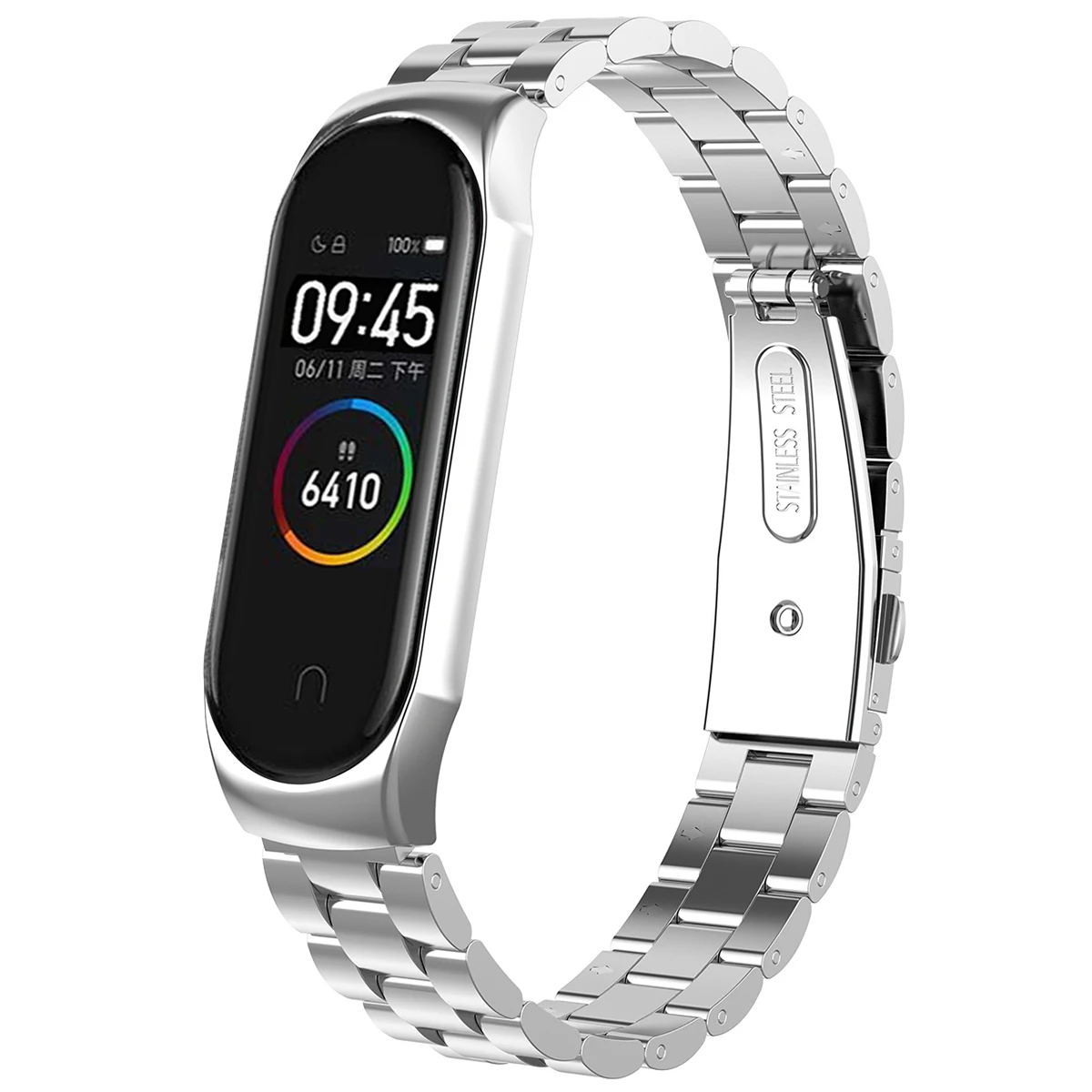 

Ремешок сменный из нержавеющей стали для наручных часов, регулируемый браслет с рамкой для Xiaomi MI Band 4/3