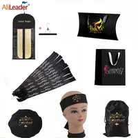 alileader custom hair storage bag with hangers%ef%bc%8cstain wig bags wig elastic band satin hair bonnets sleep caps
