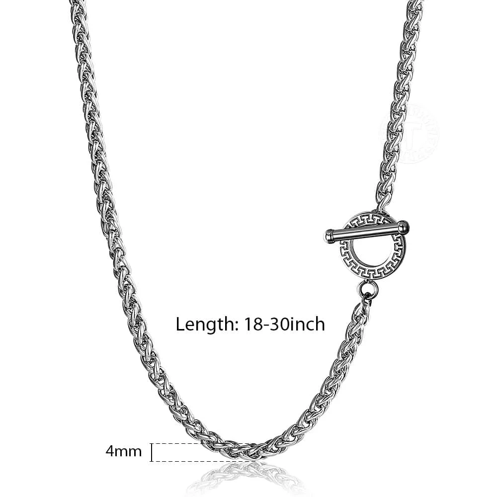 4mm TO Clasp Davieslee Нержавеющая сталь Цепочки и ожерелья для Для мужчин Пшеница Цепочка 3/4/5/6/8/10 мм Украшения для мужчин Прямая поставка DLKNM11 - Окраска металла: 4mm TO Clasp