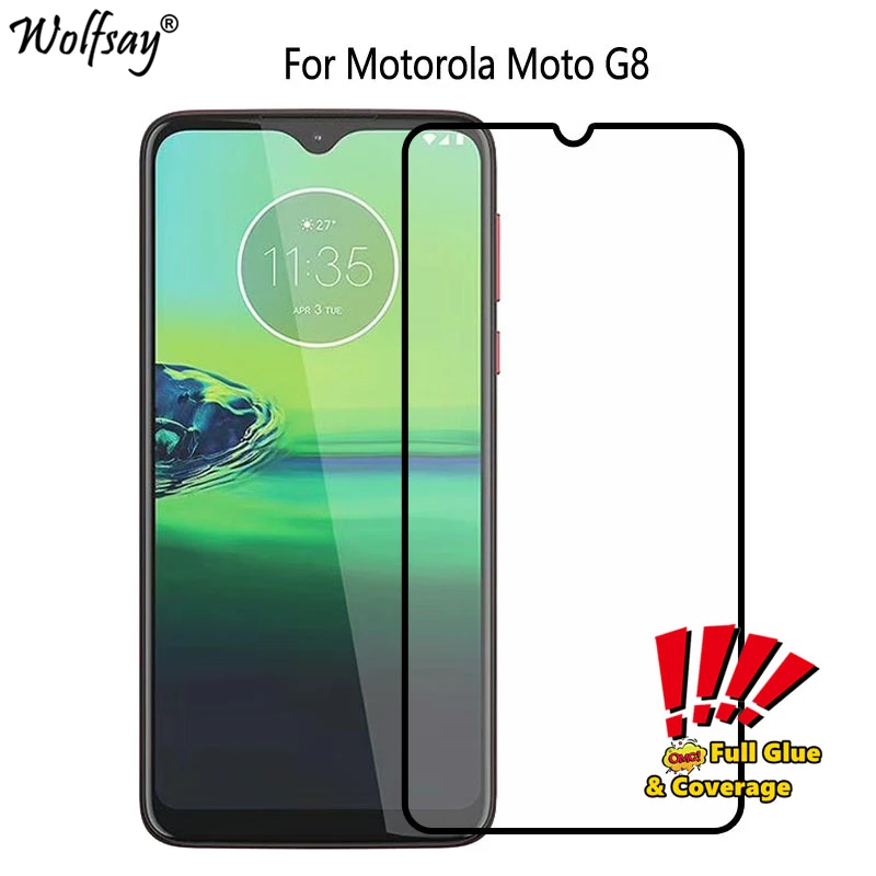 

2 шт. закаленное стекло для Motorola Moto G8 защита экрана полное покрытие клей Защитное стекло для Motorola G8 стекло для телефона Moto G8 пленка