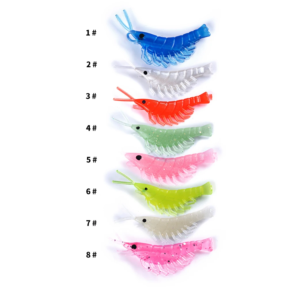3.7CM 20pcs Soft Silicone Shrimp Fishing Lures 0.3g Small Freshwater Bait Carp Pike Bass pesca | Спорт и развлечения