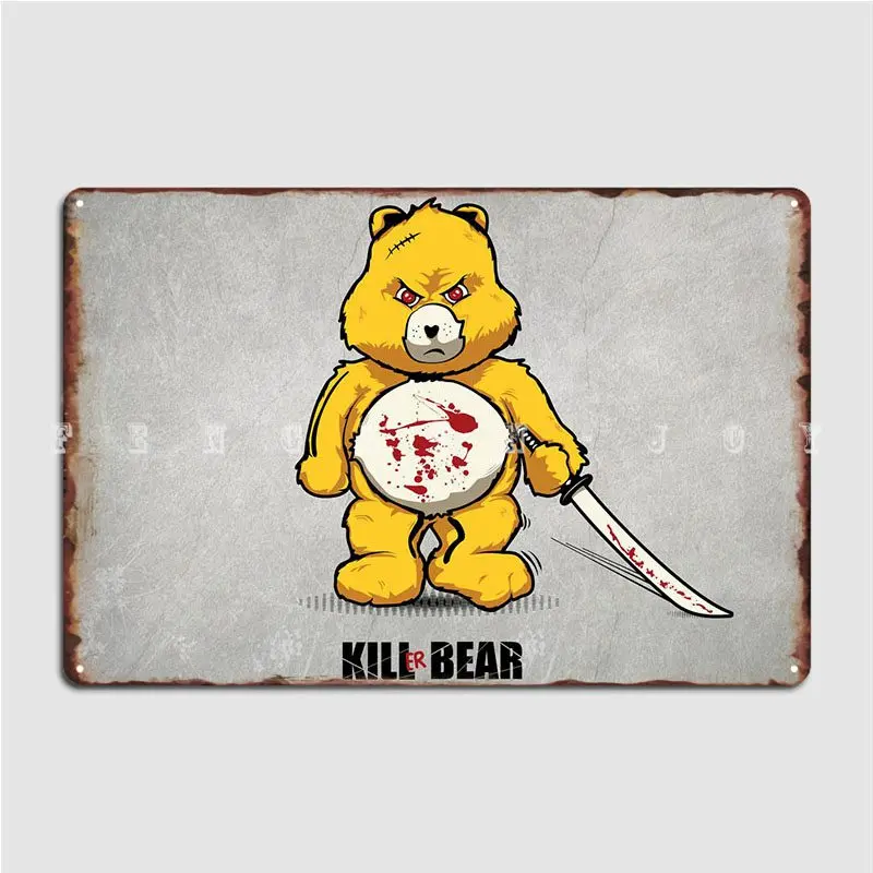 

Металлический знак Kill Bear, печатный кинотеатр, гаражные таблички, клубный бар, жестяной плакат