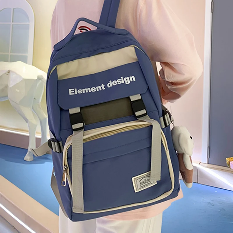 Милый школьный рюкзак для женщин, нейлоновый Водонепроницаемый ранец для девушек, вместительная сумка для книг, Женский студенческий рюкза...