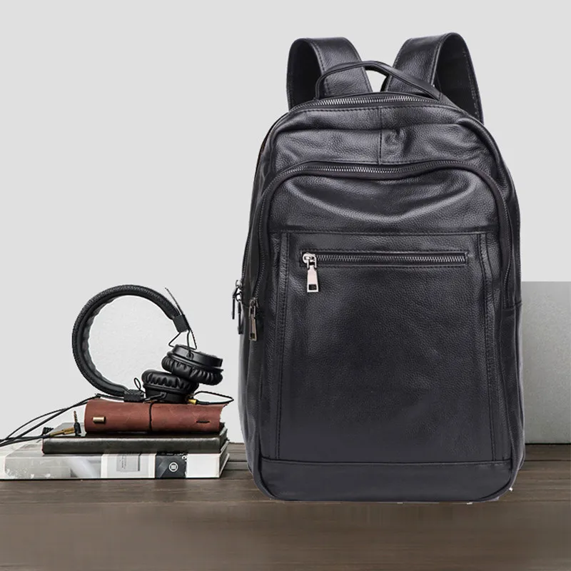 

Male Backpacks Genuine Lether Laptop Backpack Men Travel Bagpack Cow leather Waterproof Backpack High Quality Men School Bag