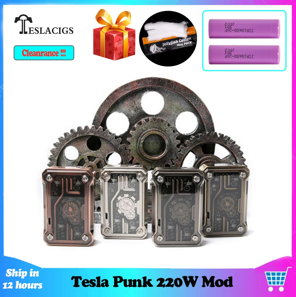 Оригинальный Teslacigs Tesla Punk 220 Вт бокс мод TC TCR VW VV режим Питание от двух