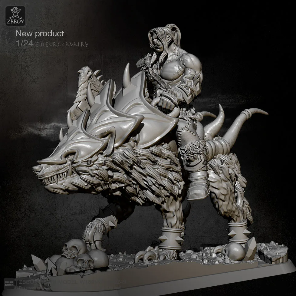 1/24 W150mm Resin Model Kits Blue Wolf Orc Knight Self-assembled TD-2249 | Building