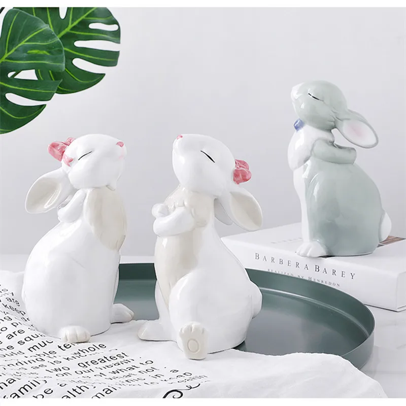Современная керамическая статуэтка кролика в скандинавском стиле животного