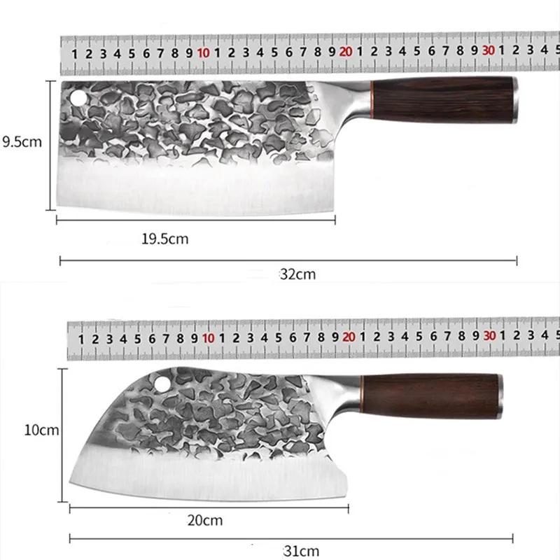 

Handmade Stainless Steel Kitchen Slicing Meat Cut Vegetable Knife Chinese Household Cooking Knives Chicken Fish Ribs Chopper
