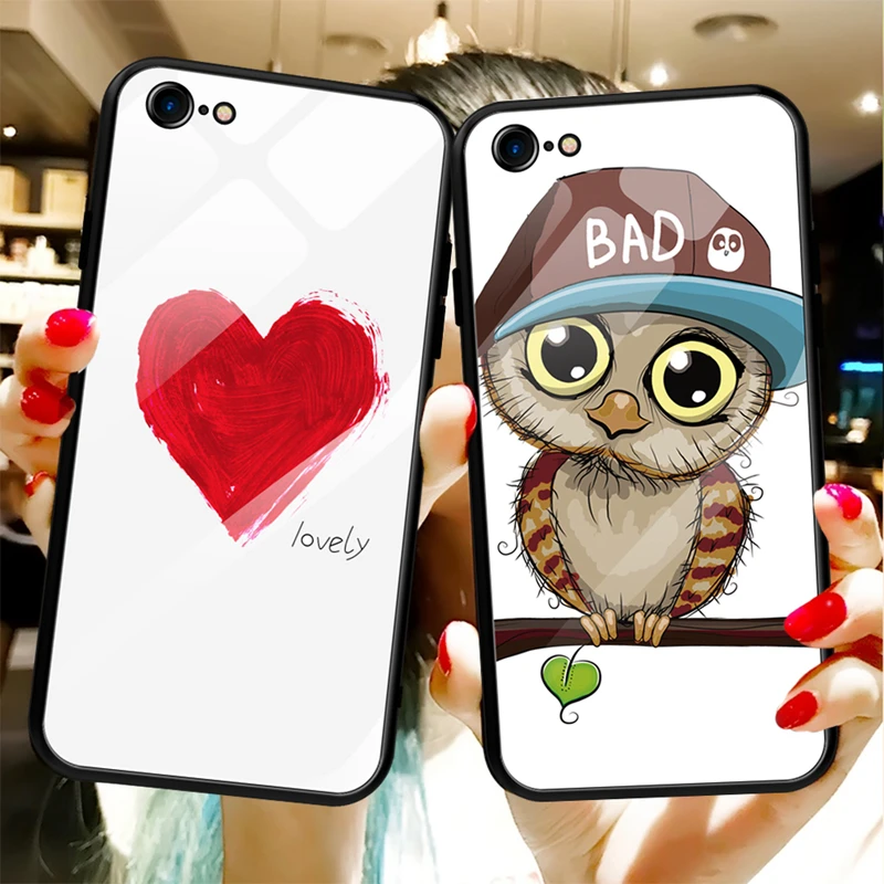 

Luxury Gradient Tempered Glass Phone Case For iPhone XR X 6 6S 8 7 Plus XS Max Soft TPU Edge Phone Cover For iPhone 11 Pro Max