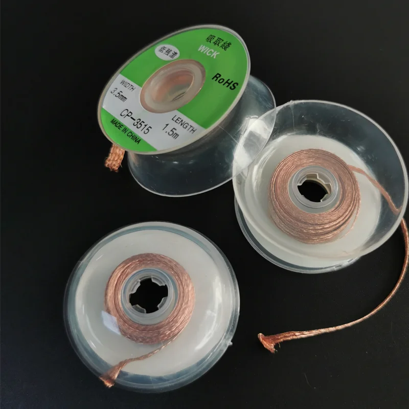 

1.0mm 1.5mm 2mm 2.5mm 3mm 3.5mm 1.5M Desoldering Wires Braid Welding Solder Remover Wick Wire Lead Cord Flux BGA Repair Tool