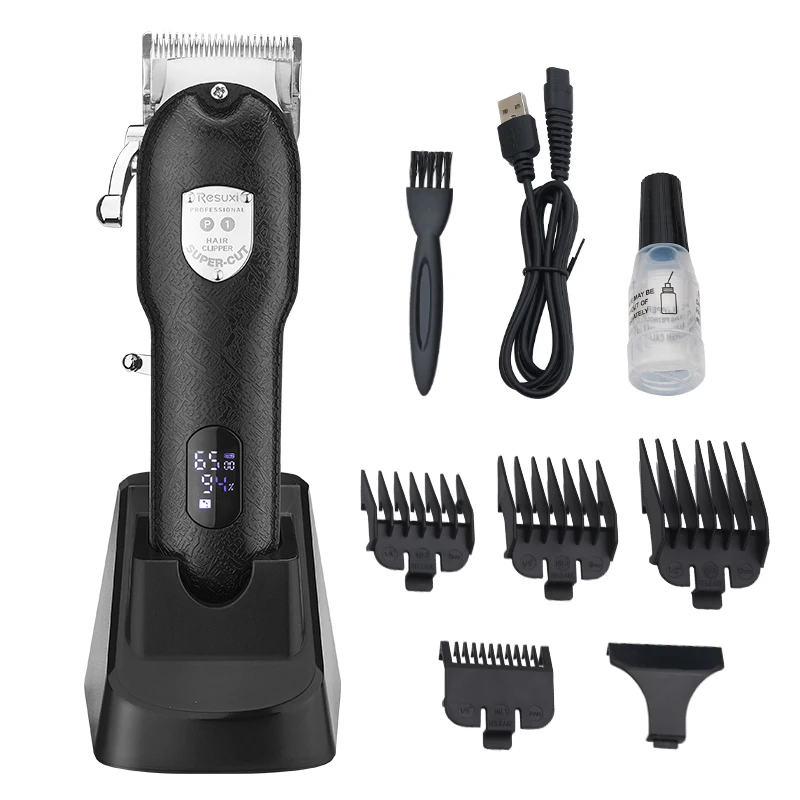 

RESUXI Household Electric Haircut Rechargeable Digital Display Retro Oil Head LED Display Hair Clipper Electric Haircut Cutting