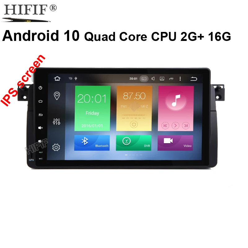 IPS матрица Android 10 9 дюймов четырехъядерный 2Din автомобильный DVD для BMW E46 318 325 320