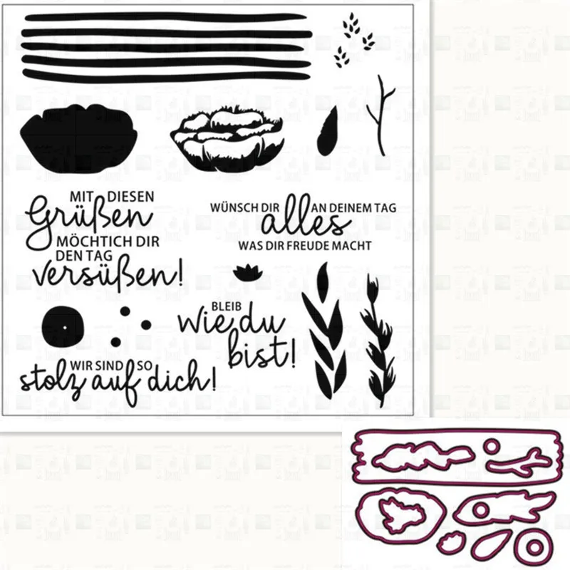 

Flowers Metal Cutting Dies and Stamps Stencils for DIY Craft Cards Scrapbooking Book Decoration Embossing Stencil Die Decor