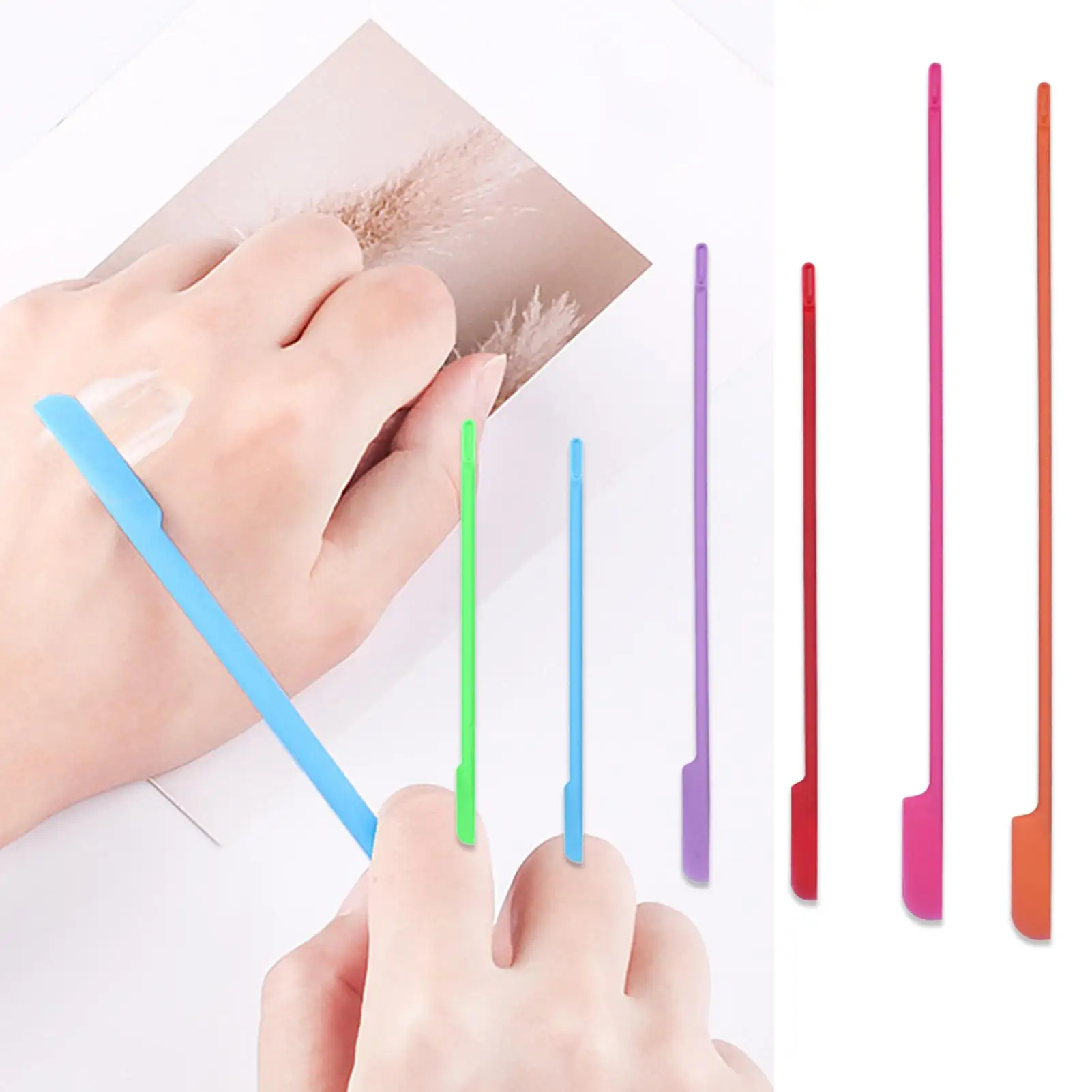 

6Pcs Flexible Silicone Scraper Reusable Beauty Kitchen Safe Last Drop Spatula