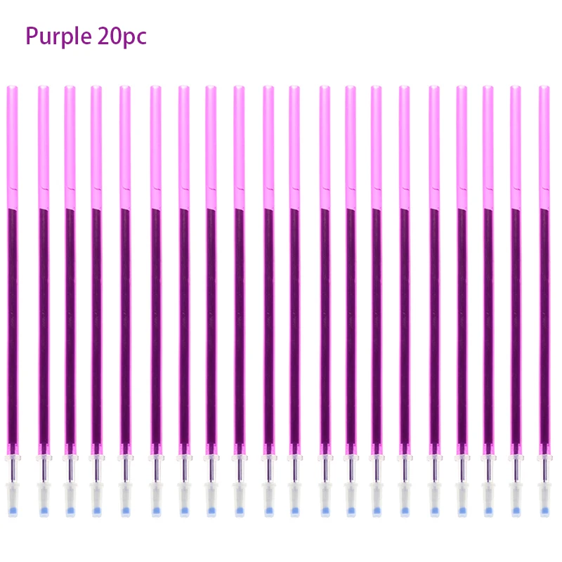 purple 20pc Специального по оптовой цене! Новинка; 10 со стирающимися чернилами синего/черного/чернильный синий Волшебное перо канцелярские принадлежности студенческий экзамен основных запасных Запчасти - Цвет: purple 20pc